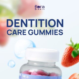 Kẹo dẹo Bổ sung Canxi, Photpho & Vitamin C - DENTITION CARE GUMMIES FLORA PARIS 60 viên