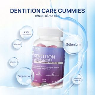 Kẹo dẹo Bổ sung Canxi, Photpho & Vitamin C - DENTITION CARE GUMMIES FLORA PARIS 60 viên