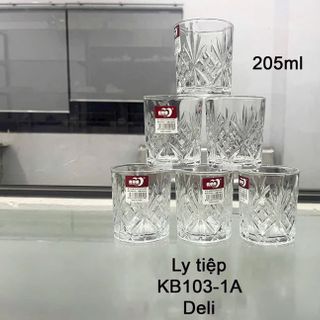 BỘ 6 LY THỦY TINH DELI 205ML KB103 1A