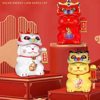 Mèo thần tài đội mũ lân lắc 8cm