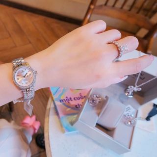 SET ĐỒNG HỒ CAO CẤP VIVIEN TRỌN BỘ TRANG SỨC ĐÁ HỒNG FULLBOX