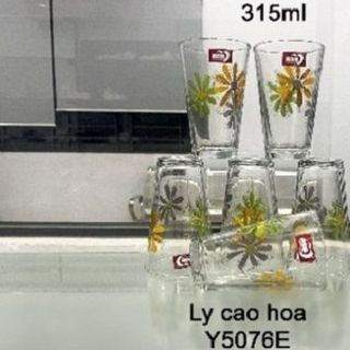 BỘ 6 LY THỦY TINH DELI HOA CAO Y5076E