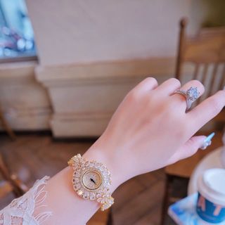 ĐỒNG HỒ NỮ CHÍNH HÃNG MỚI NHẤT FUNMEI HOA MAI  FULL ĐÁ ĐI KÈM TEM KÍCH HOẠT ĐIỆN TỬ