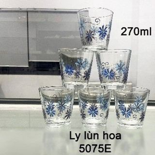 BỘ 6 LY THỦY TINH DELI HOA 270ML 5075E