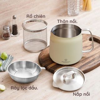 Nồi chiên inox tráng men đa năng 2L Sten Factory - FRY-GS2L