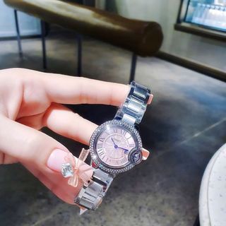 ĐỒNG HỒ NỮ CHÍNH HÃNG COMLORVEI BẠC MẶT HỒNG ĐÍNH ĐÁ FULLBOX TÚI SỔ