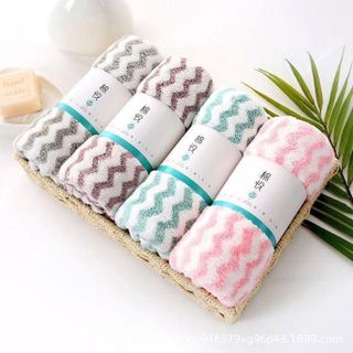 Set 10 khăn rửa mặt kẻ sóng