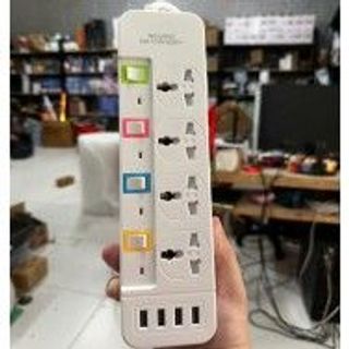 Ổ cắm điện 4 ổ có công tắc, 4 usb chống giật dây 2m Mã GS4U