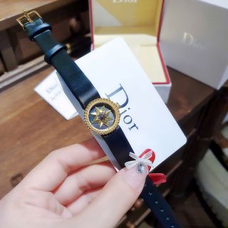 ĐỒNG HỔ NỮ CAO CẤP DIOC  DÂY DA MẶT NGÔI SAO MINI