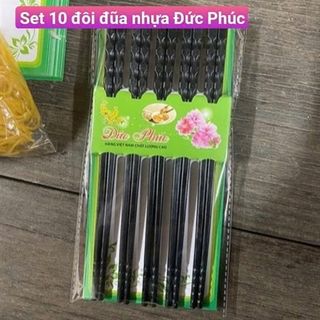 Set 10 Đôi Đũa Nhựa Đức Phúc (Thùng 100 Set)