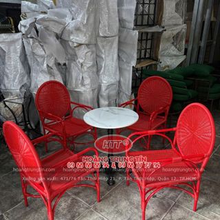 Ghế mây nhựa Decor màu đỏ sản xuất theo yêu cầu
