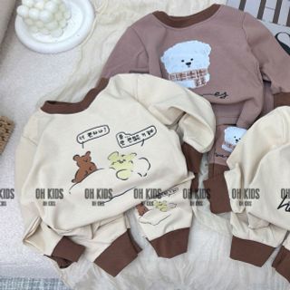 Bộ mặc nhà trẻ em  - bộ quần áo trẻ em - bộ rip gấu