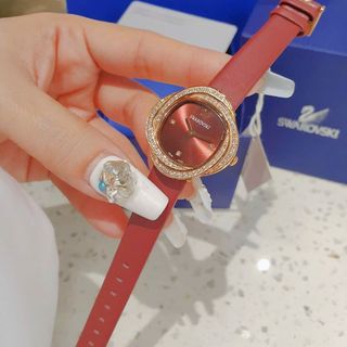 SĂN SALE ĐỒNG HỒ NỮ CAO CẤP XWAROVSKI DAY DA ĐỎ