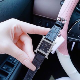 ĐỒNG HỒ NỮ CAO CẤP HERMEC DA MẶT TIA VIỀN ĐÁ BẠC MÁY MIYOTA
