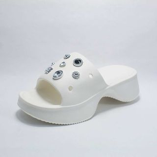 Dép Kiều Nữ Quai Ngang Đế Cao 4cm EVA – Gắn Charm Pha Lê Sang Trọng - E7529