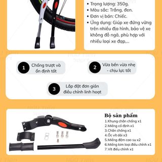 Chân Chống Xe Đạp Hợp Kim Nhôm - Điều Chỉnh Độ Dài Chân Chống Phù Hợp Mọi Loại Xe Đạp Địa Hình