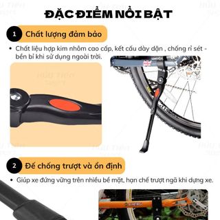 Chân Chống Xe Đạp Hợp Kim Nhôm - Điều Chỉnh Độ Dài Chân Chống Phù Hợp Mọi Loại Xe Đạp Địa Hình
