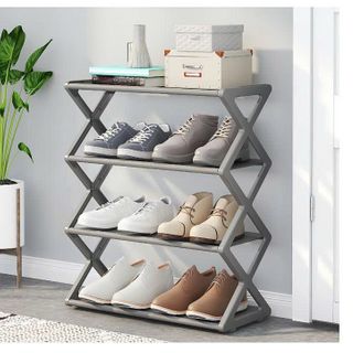 KỆ ĐỂ GIÀY 4 TẦNG HÌNH CHỮ X ĐƠN GIẢN
