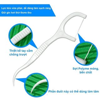 Chỉ Nha Khoa Hộp 50 Chiếc Tăm Chỉ Nha Khoa Tiệt Trùng Sợi Chỉ Mảnh Xanh Lá Siêu Tiết Kiệm