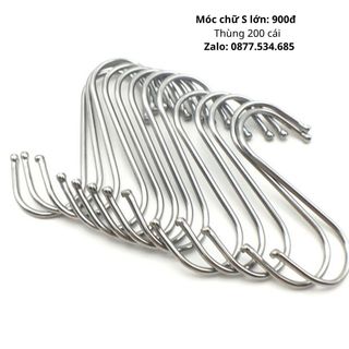 Móc Chữ S Loại Cao Cấp Có Đầu Tròn Treo Đồ Siêu Chắc - Treo Hàng Hóa - Inox Loại 1