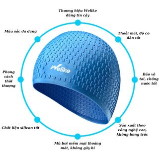 Mũ bơi nam nữ nón bơi silicone chống nước ôm khít đầu trùm được tóc dài - SP118