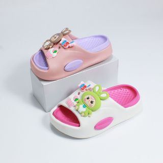 Dép Trẻ Em Kèm Sticker 3D Hoạt Hình – Dép Bé Trai Bé Gái Đế Cao Chống Trơn, Êm Chân, Màu Pastel Siêu Đáng Yêu – Mã 1103+250