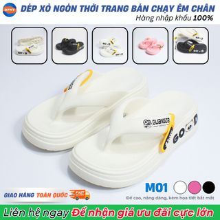 Dép Xỏ Ngón Thời Trang Đế Cao Nâng Dáng, Chất EVA Siêu Nhẹ – Mềm – Êm. Họa Tiết Cá Tính, Phong Cách Năng Động Dễ Phối Đồ, Mã M01