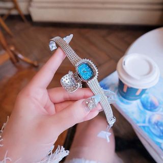 ĐỒNG HỒ NỮ CHÍNH HÃNG FUNMEI NẮP BẬT DÂY THÉP LƯỚI FULLBOX