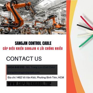 Cáp điều khiển sangjin 4 lõi có lưới chống nhiễu sẵn HCM