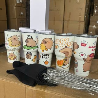 Ly Đựng Nước Giữ Nhiệt Thái 900ml Kèm Ống Hút Phụ Kiện
