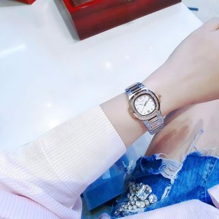 ĐỒNG HỒ NỮ CAO CẤP FATEK DÂY THÉP MẶT VUÔNG VIỀN HỘT