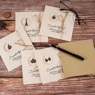 Thiệp gắn charm kèm phong bì (mẫu vuông)