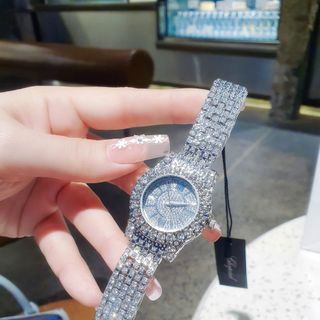 SALE BỎ MẪU ĐỒNG HỒ NỮ THỜI TRANG TROPARD FULL HỘT ĐÁ MÀU BẠC
