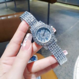 SALE BỎ MẪU ĐỒNG HỒ NỮ THỜI TRANG TROPARD FULL HỘT ĐÁ MÀU BẠC