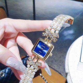 SALE BỎ MẪU HÀNG XI ĐỒNG HỒ NỮ THỜI TRANG TRANEL DÂY VÀNG NGỌC TRAI