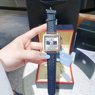 SALE BỎ MẪU ĐỒNG HỒ NAM TRUNG CẤP TAD HEUER MONACO DÂY DA LỔ MẶT VUÔNG