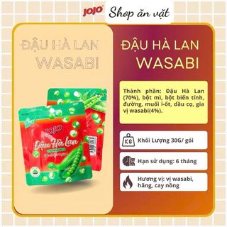 Đậu Hà Lan vị wasabi và bò cay JoJo 30g Đậu Hà Lan JoJo thơm ngon giòn tan
