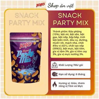 Snack Mix Vị Đậu Hà Lan và Mực Nướng Tôm Thái JOJO 70g - Snack đậu Hà Lan - Snack oshi - Mix vị
