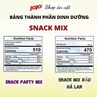 Snack Mix Vị Đậu Hà Lan và Mực Nướng Tôm Thái JOJO 70g - Snack đậu Hà Lan - Snack oshi - Mix vị