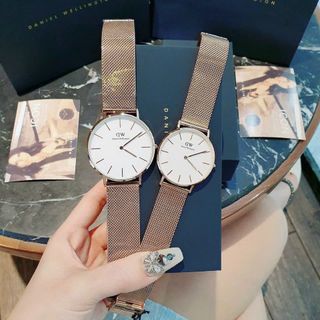 ĐỒNG HỒ NỮ CAO CẤP DANIEL W PETITE MẶT LƯỚI TRÒN FULLBOX TEM GIÁ MỚI