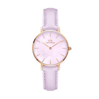 ĐỒNG HỒ NỮ CAO CẤP DANIEL W PETITE DÂY DA TÍM LAVENDER FULLBOX TEM GIÁ MỚI NHẤT