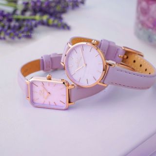 ĐỒNG HỒ NỮ CAO CẤP DANIEL W PETITE DÂY DA TÍM LAVENDER FULLBOX TEM GIÁ MỚI NHẤT