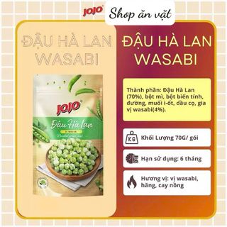 Đậu Hà Lan vị bò cay và wasabi JoJo 70g - Đậu Hà Lan wasabi - Đậu Hà Lan sấy giòn