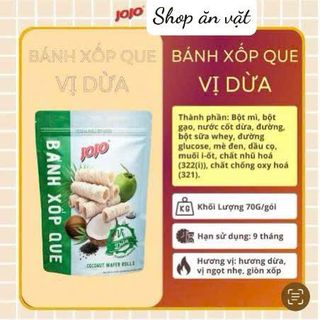 Bánh xốp que vị Dừa và cà phê Dừa JoJo 70g - Shop ăn vặt - bánh ăn vặt tuổi thơ