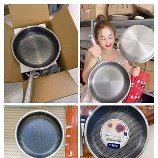 Chảo tổ ong đáy bằng Cán dài 32cm