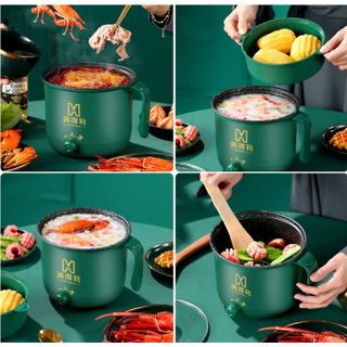 CA NẤU MÌ KIÊM LỒNG HẤP MÀU XANH 18CM
