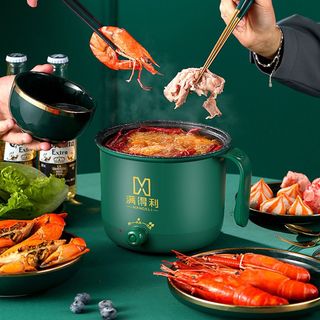 CA NẤU MÌ KIÊM LỒNG HẤP MÀU XANH 18CM