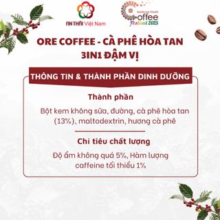 Ore Coffee Đậm Vị - Cà Phê Hòa Tan 3in1 Gu Truyền Thống Đắng Đậm (10 gói x18g)