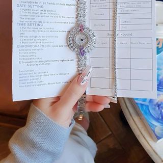 SET ĐỒNG HỒ NỮ CHÍNH HÃNG FUNMEI MẶT HOA ĐÍNH ĐÁ KÈM DÂY CHUYỀN FULLBOX TEM