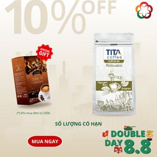 Tita Coffee - Cà Phê Hạt Rang Mộc Robusta Cà Phê Nguyên Chất Dành Cho Pha Phin Và Pha Máy Gu Đắng Đậm
